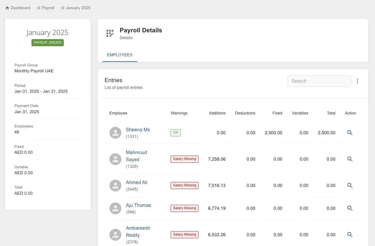Payroll Processing